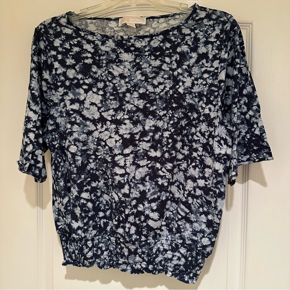 Michael Kors Women's Blue Floral Top Size Small - Picture 1 of 2